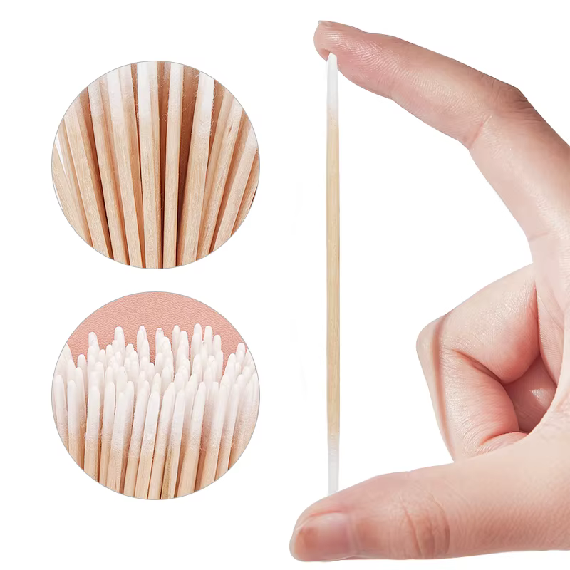 Coton-tige jetable en bois, Ultra-petit, Double extrémité, 100 pièces, Micro brosses, Extension de c