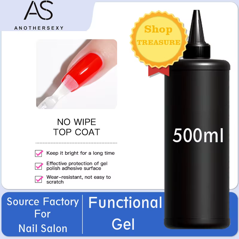 AS 500ml haute qualité Nail Art tremper UV/LED sans essuyer couche de finition Gel vernis Base mante
