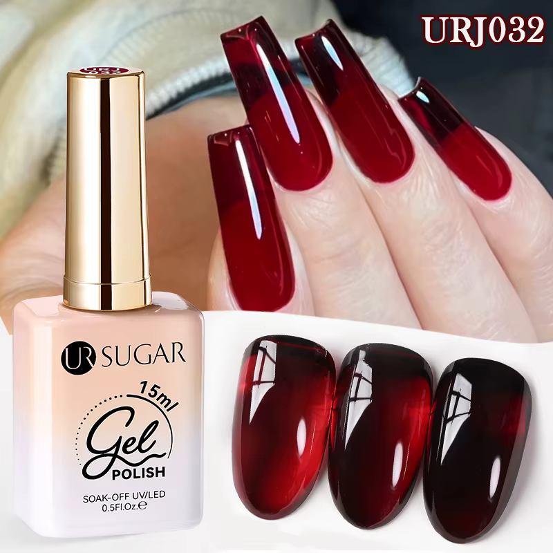 UR SUGAR 15ml vernis à ongles Gel gelée rouge sang couleur translucide cristal nu Gel vernis à ongle
