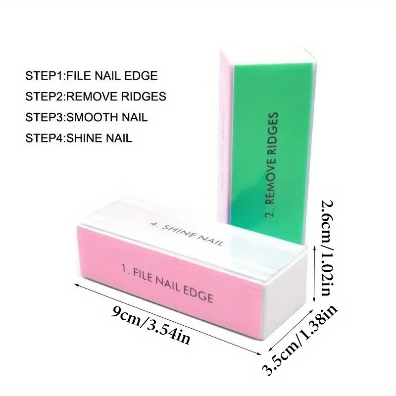 1/3/5 pièces/ensemble bloc tampon à ongles 4 voies bloc de polissage coloré brillant polisseuse lime