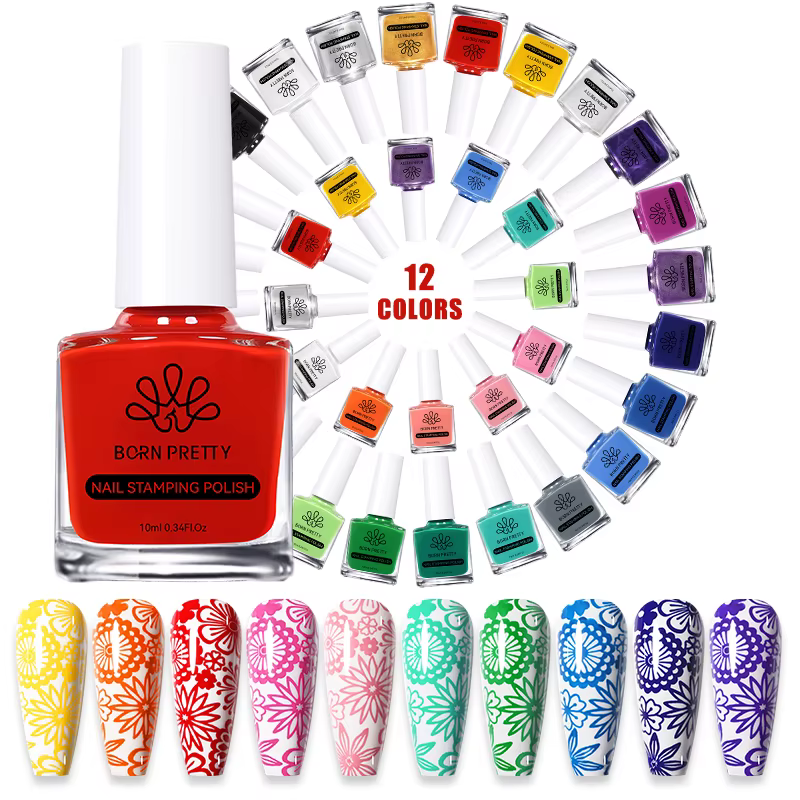BORN PRETTY 10 ml 25 couleurs vernis à ongles vernis à ongles avec décoller latex noir blanc vernis 