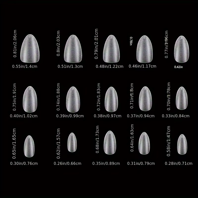 300 pièces Nail Art presse sur faux ongles mat clair couverture complète cercueil carré amande court