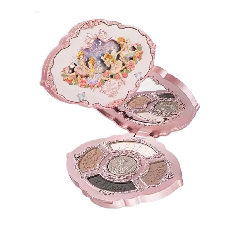 Fleur connaît les contes de fées d'été en relief cinq couleurs pressées paillettes ombre à paupières