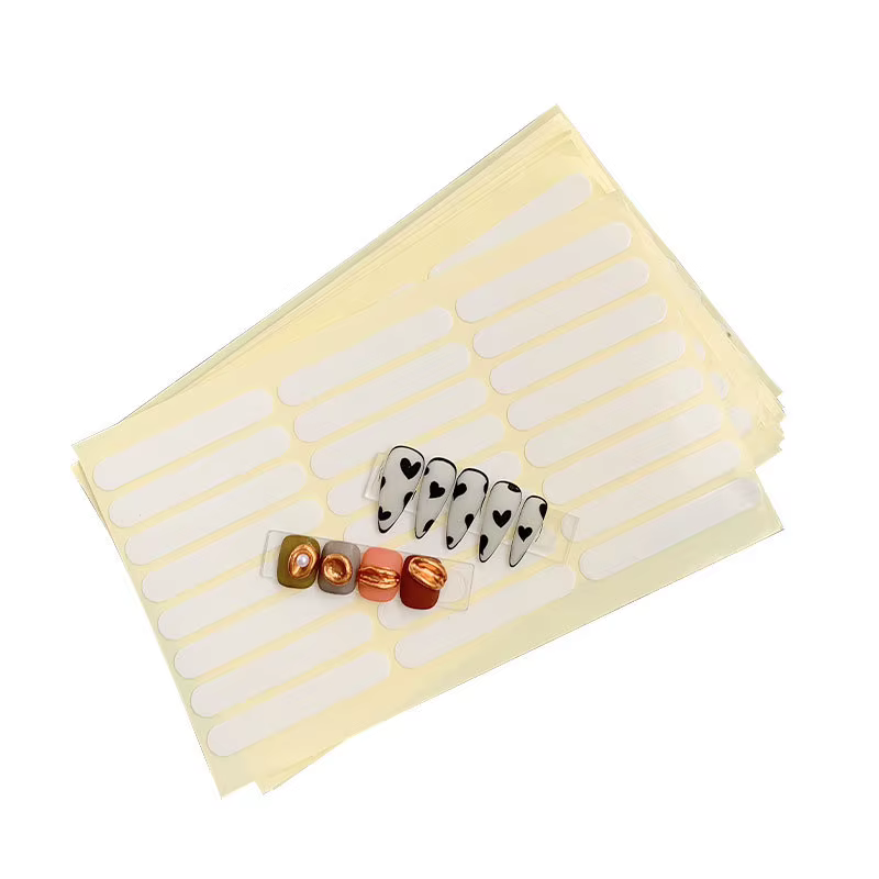24 pièces/1 feuille de ruban adhésif pour faux ongles, présentoir de colle Double face collée, spect