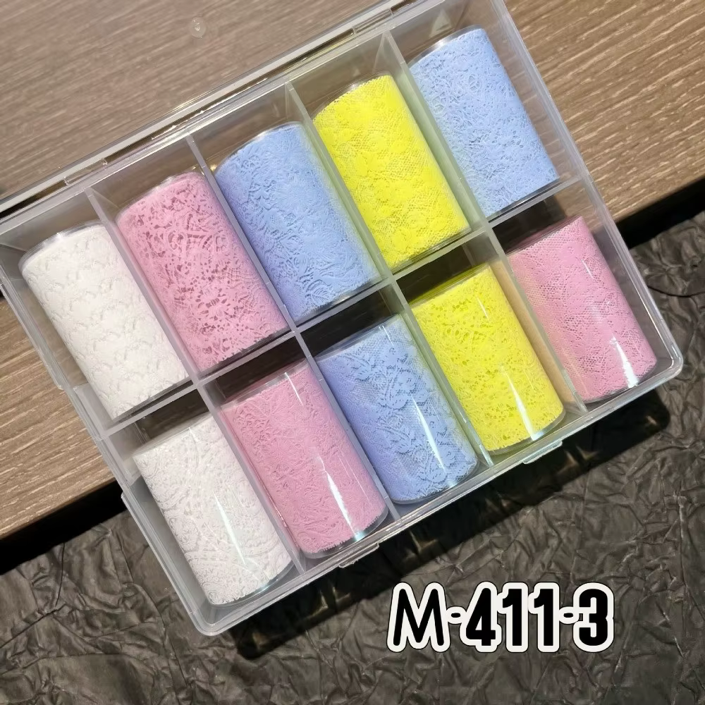 Autocollants pour ongles en dentelle, motif tulipe noir et blanc, effet paillettes, décorations pour