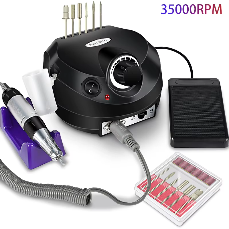 Perceuse à ongles électrique 35000 tr/min, Machine de manucure professionnelle, ensemble de ponceuse