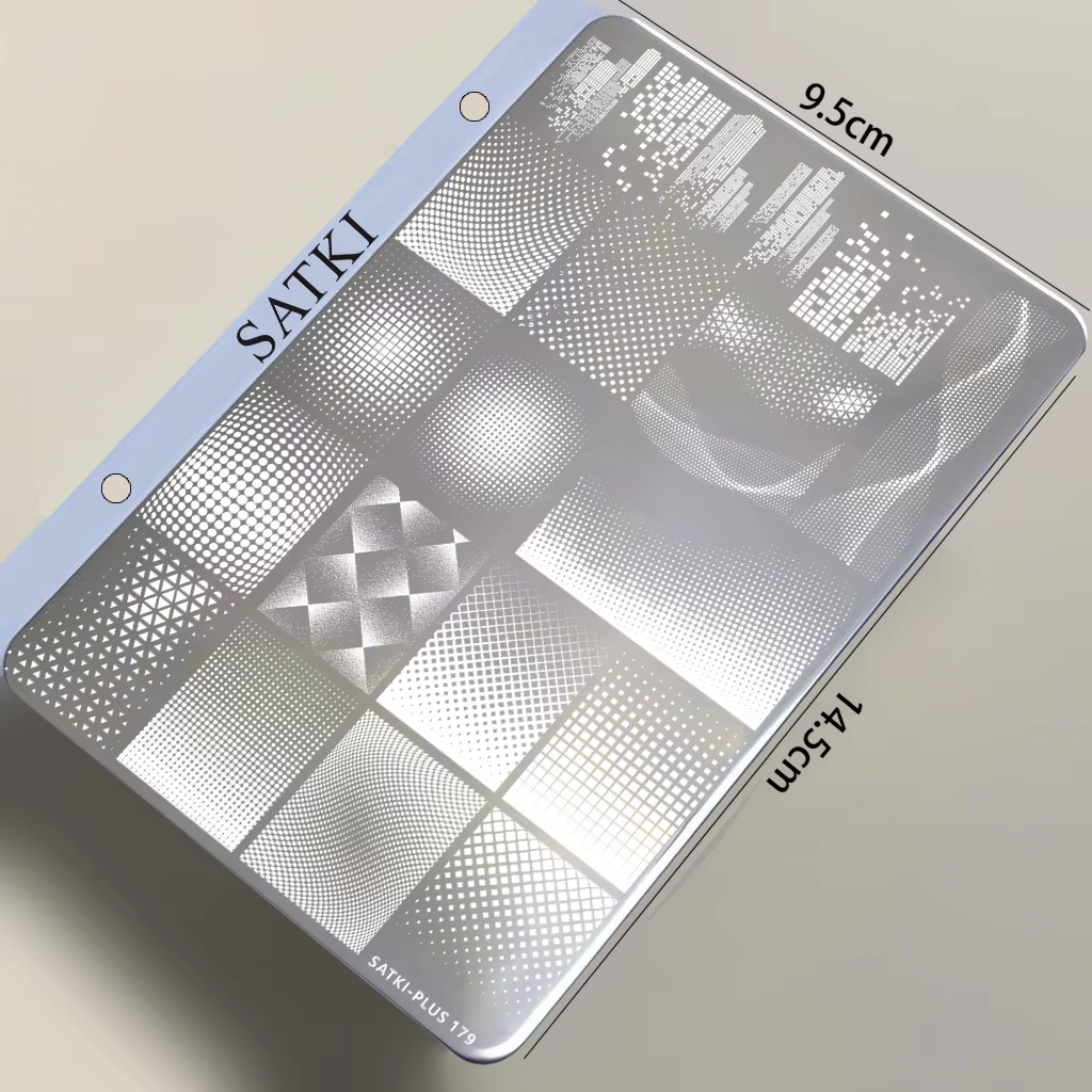 Plaque de stamping pour nail art, plaque en acier pour débutants, modèle de décoration d'ongles sans