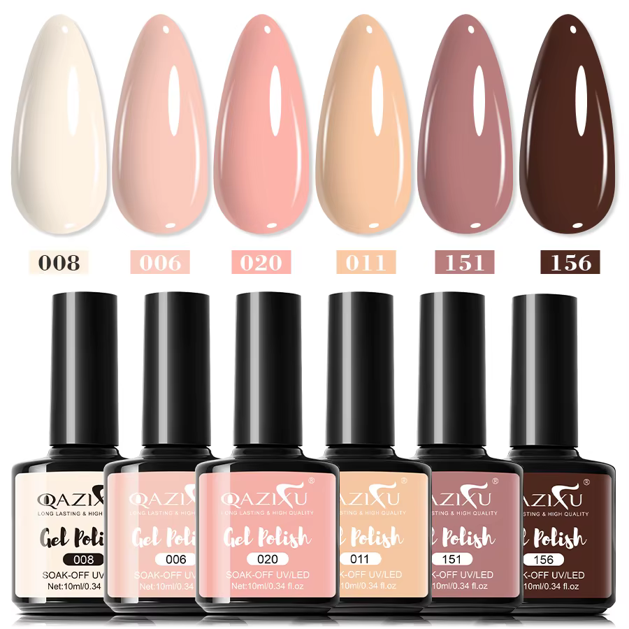 Lot de 6 vernis à ongles en gel couleur thé au lait, populaire, UV LED, pour nail art, application f