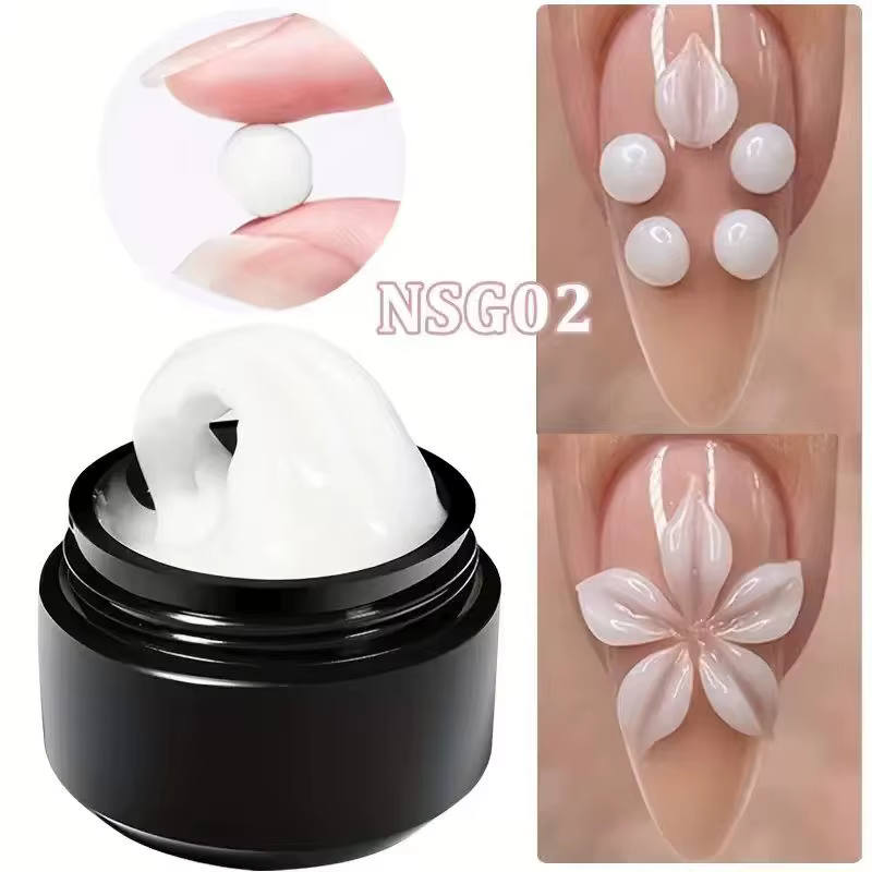 Gel pour ongles 3D, superposition dure et durable non collante, crée des formes de lettres géométriq