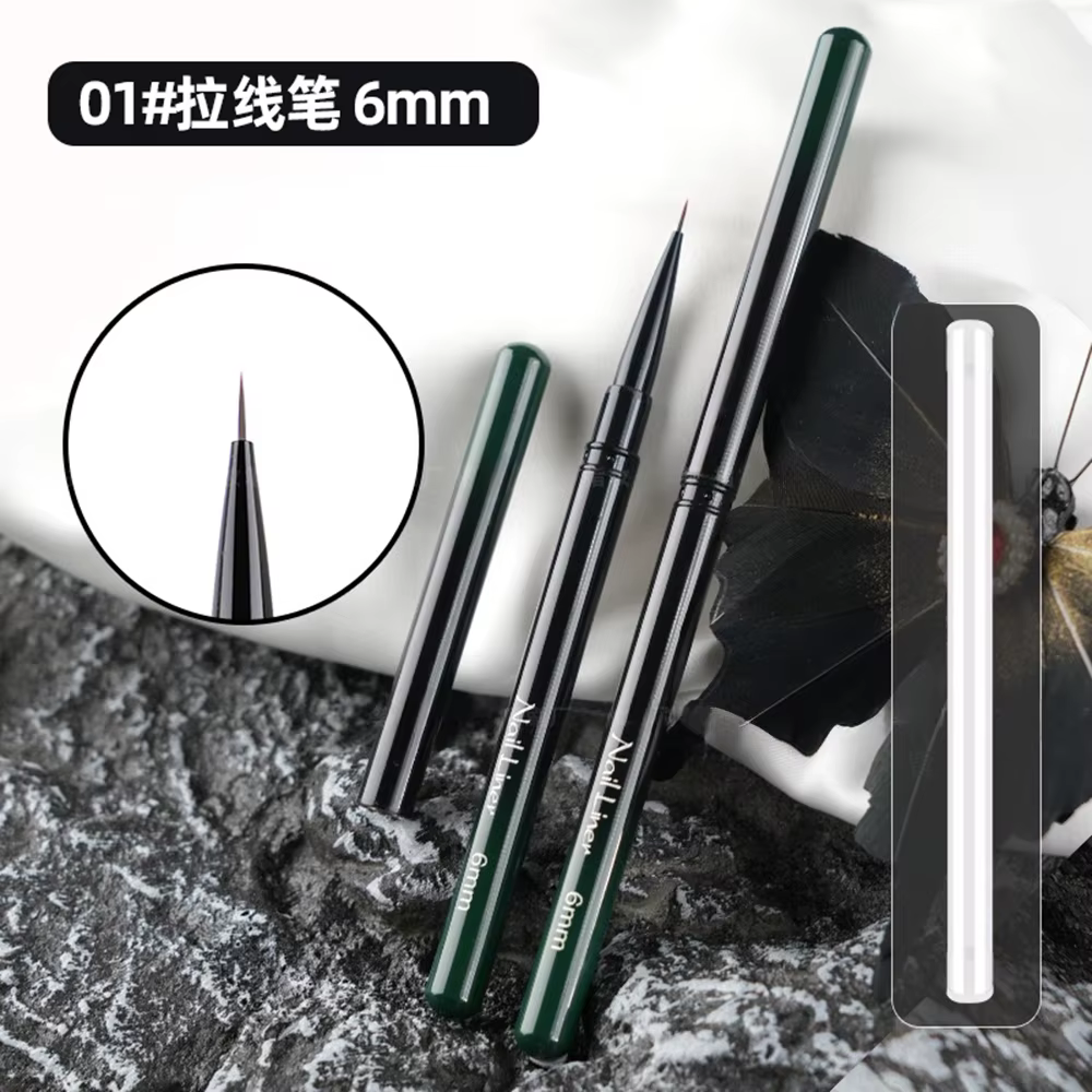 Pinceaux à ongles Extra fins, 6/9/12/15/18mm, pinceaux de conception pour peinture sur Gel, lignes f
