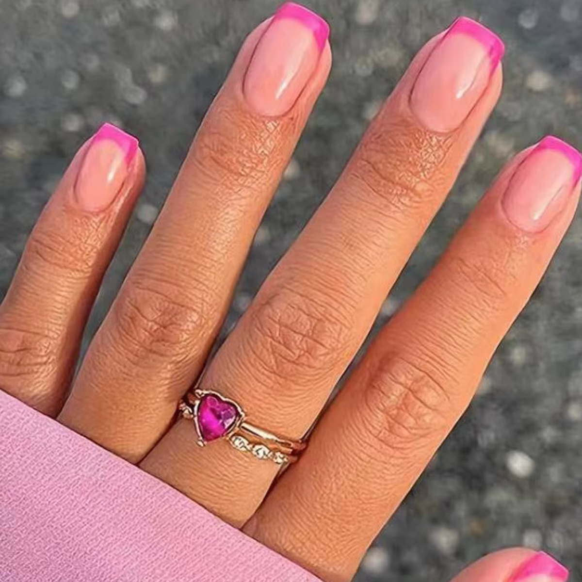 24 pièces/ensemble femmes filles court français bleu clair rose double couleur Surface brillante cou