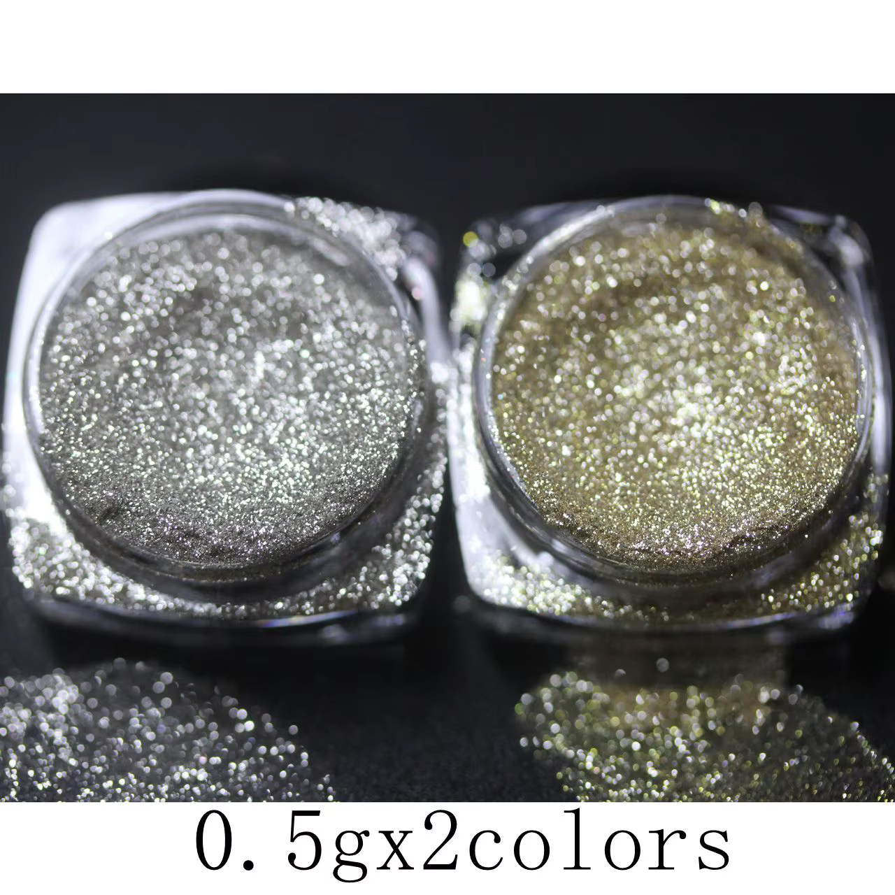 Pigment nacré en gros de la série Ray Shine argenté et doré pour la décoration d'ongles, peinture sc