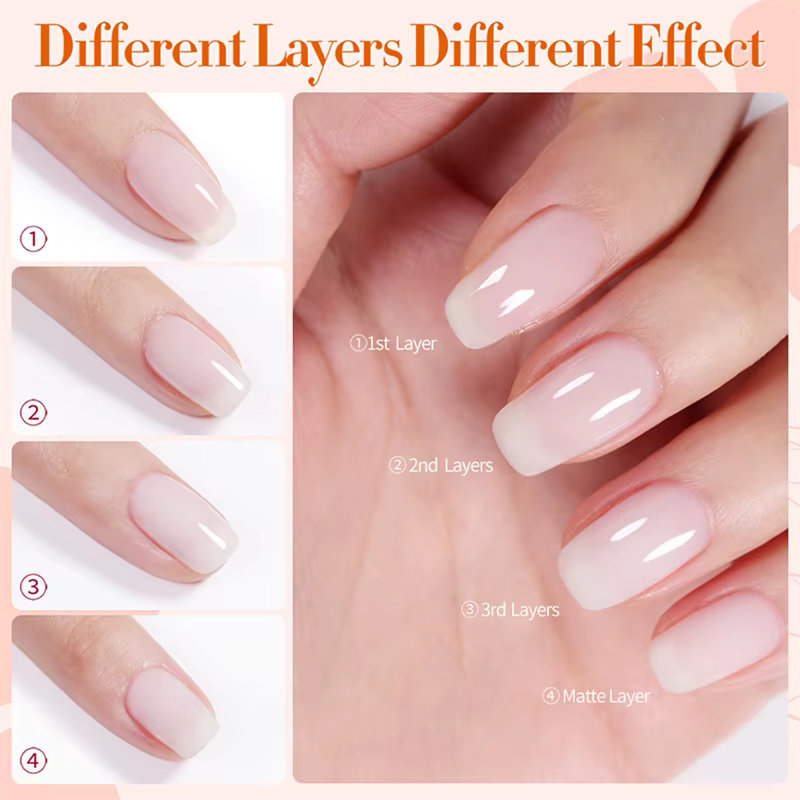 BORN PRETTY Vernis à ongles gel nude blanc laiteux 10ml, blanc translucide, gel semi-permanent à ret