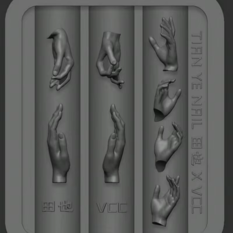 Moule à ongles 3D en Silicone Transparent, motif main de Fatima, pour décoration d'ongles et bijoux 