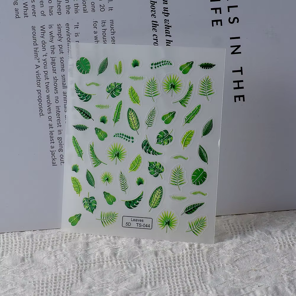 Automne automne Nail Art feuille d'érable autocollants 3D feuilles rouges autocollants pour ongles A