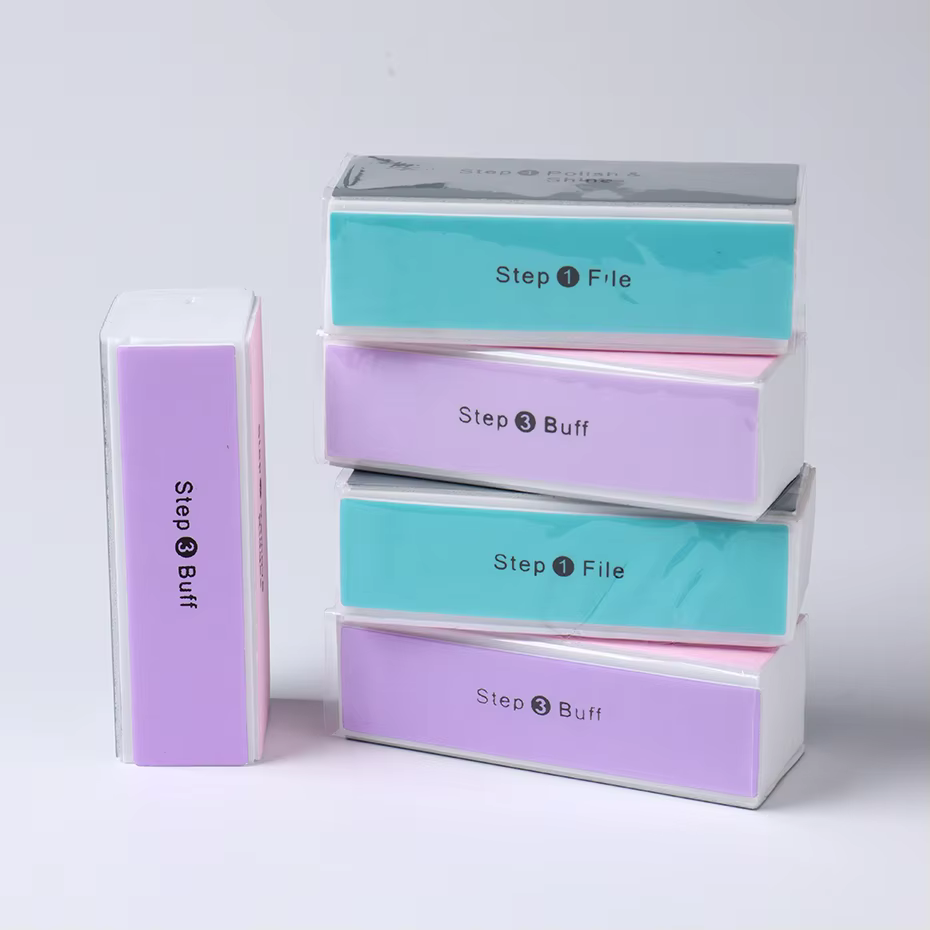 Bloc tampon pour ongles, 5 pièces/lot, bloc de polissage coloré à 4 voies, polisseuse brillante, lim