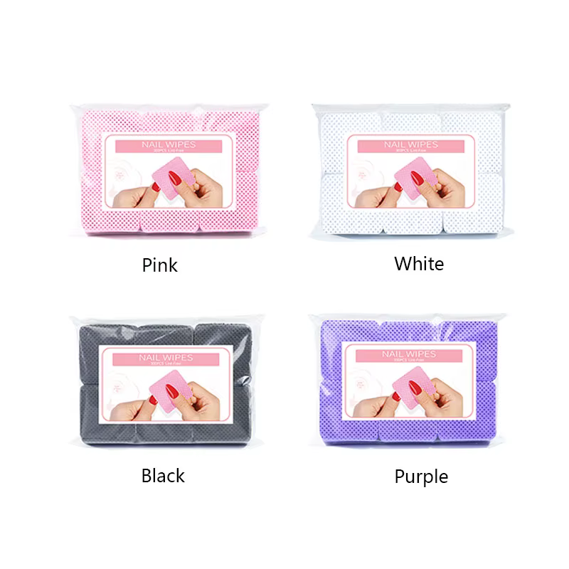 Dissolvant de vernis à ongles non pelucheux, serviettes colorées en coton, tampons en papier, nettoy
