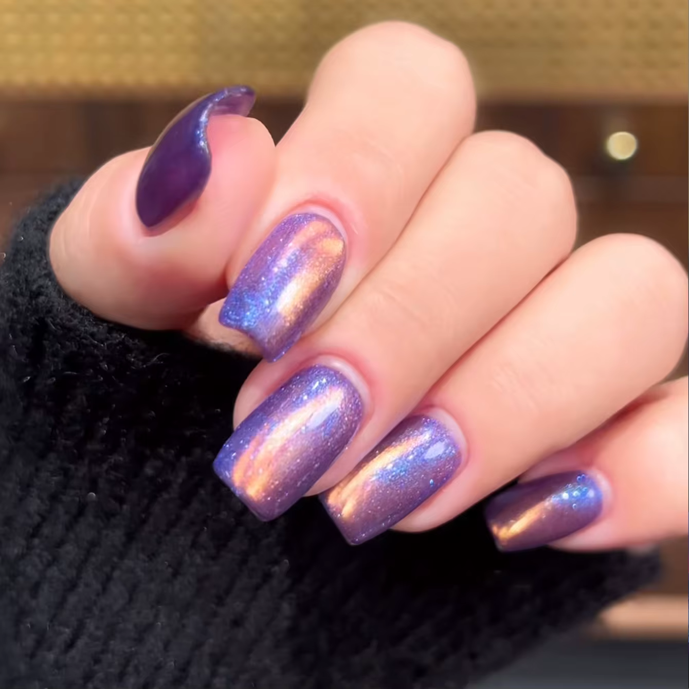 MlANEL 10ml Vernis à ongles gel effet œil de chat avec perles de verre scintillantes, pour nail art 