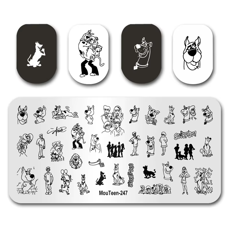 Tampon d'art d'ongle MouTeen-247 Disney gros chien plaques d'estampage d'ongle ensemble de manucure 