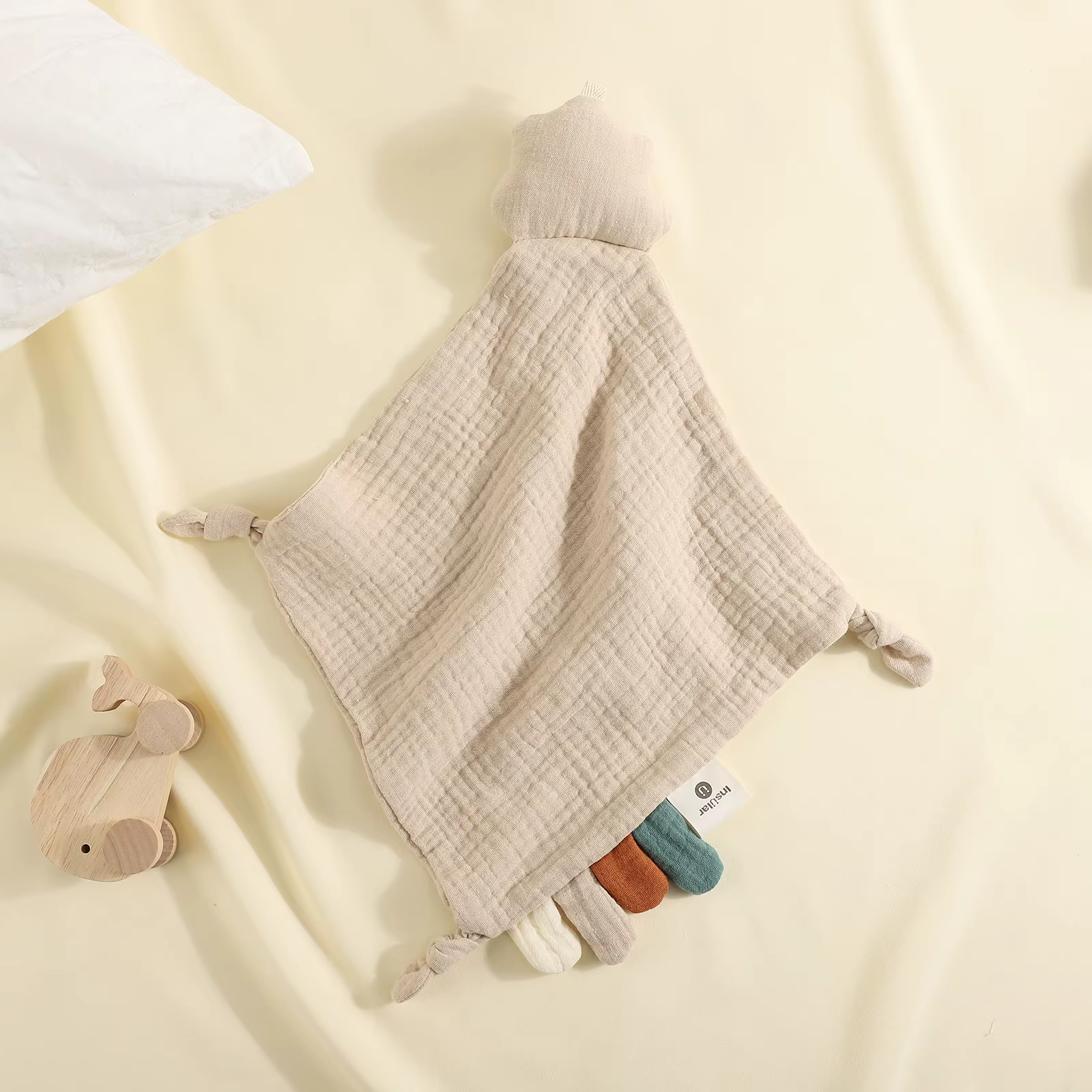Couverture apaisante pour bébé de 0 à 1 ans, avec étiquettes, poupée aide au sommeil, doux pour la p
