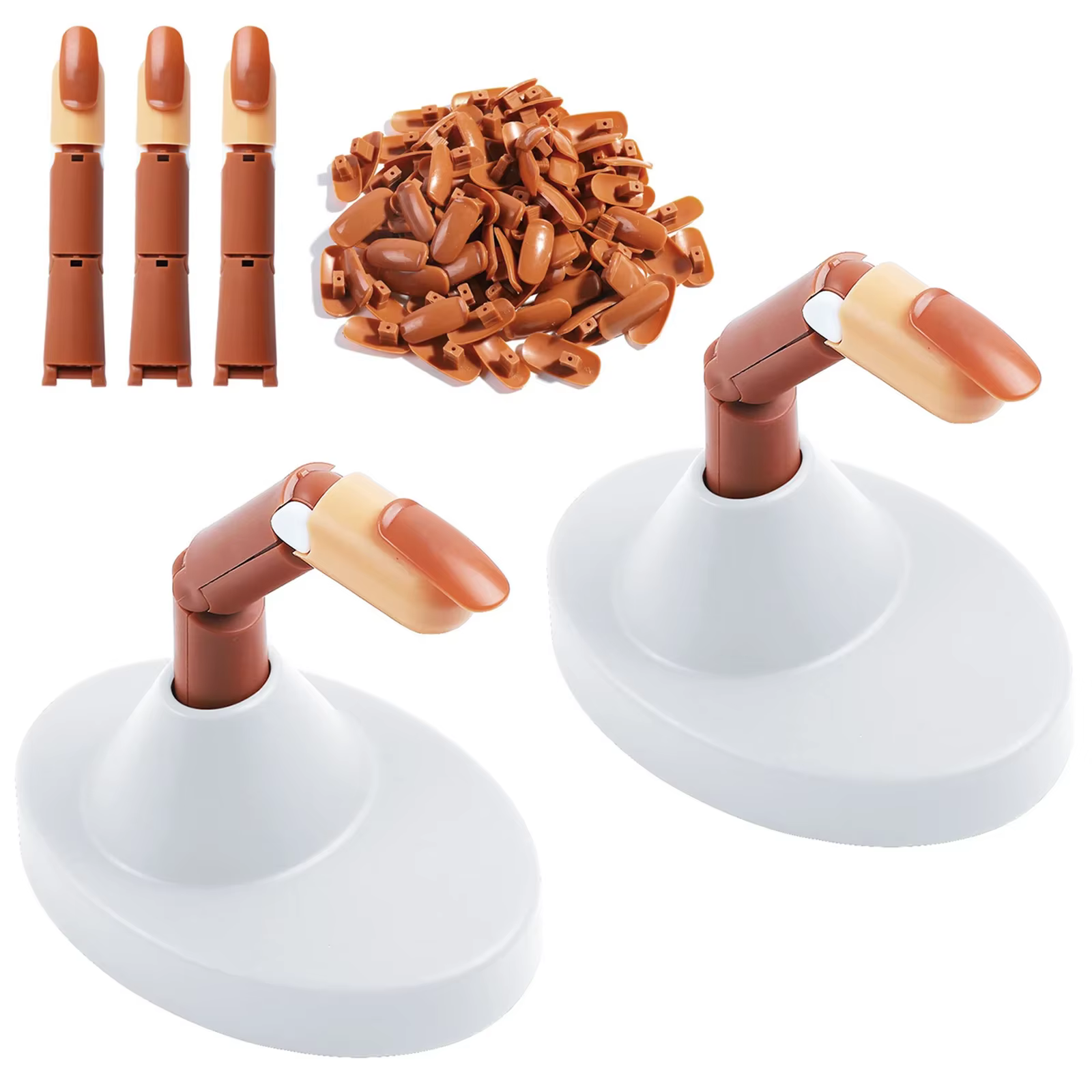 Doigts de pratique des ongles pour ongles en acrylique, 3 ongles pour la main d'entraînement des ong