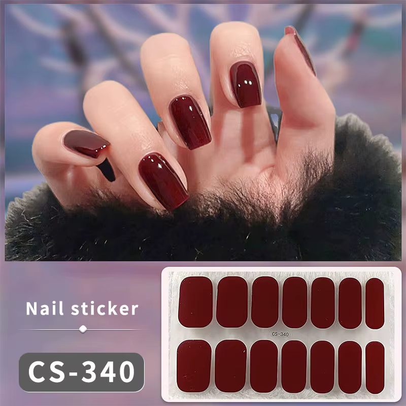 Autocollants pour ongles en Gel, sans durci, longue durée, bandes de couleur unie, Patch coulissant,