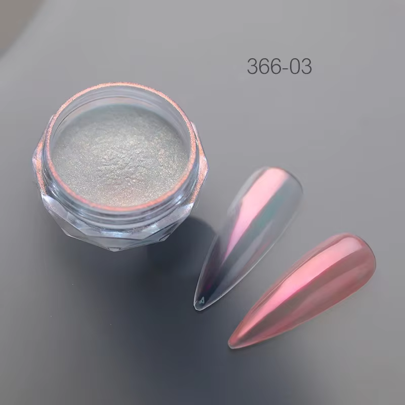 Poudre à ongles effet perle blanche, poudre à ongles effet miroir Aurora, pigment rose féerique, pou