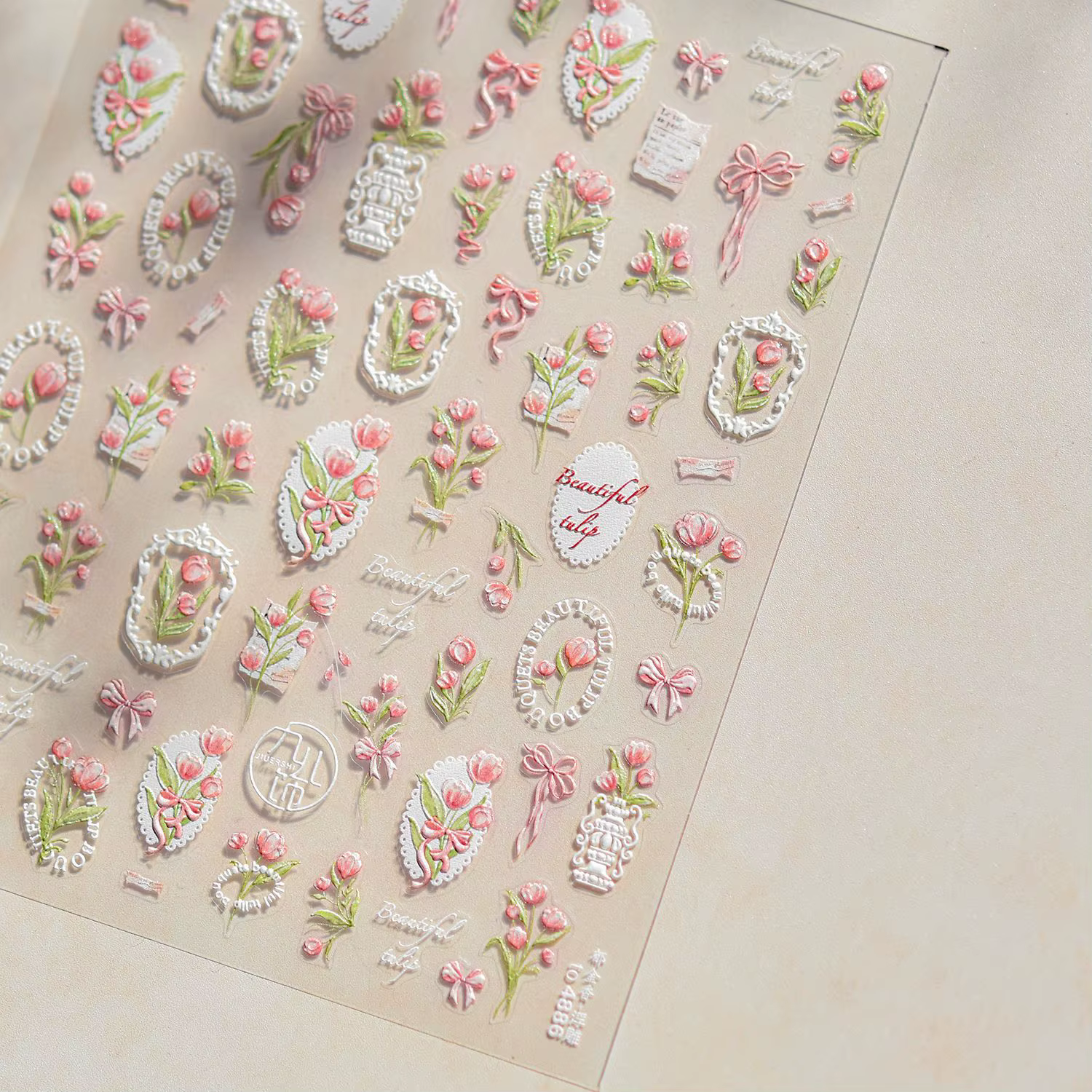 Autocollant 5D pour Nail Art, pétale de printemps, fleurs de cerisier, branche de pêche vivante, adh