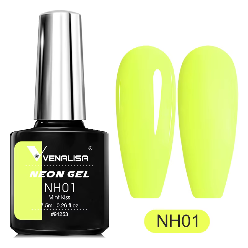 Vernis à ongles en gel Venalisa 7,5 ml, rose ultra néon, couleur estivale magnifique, vernis gel UV 