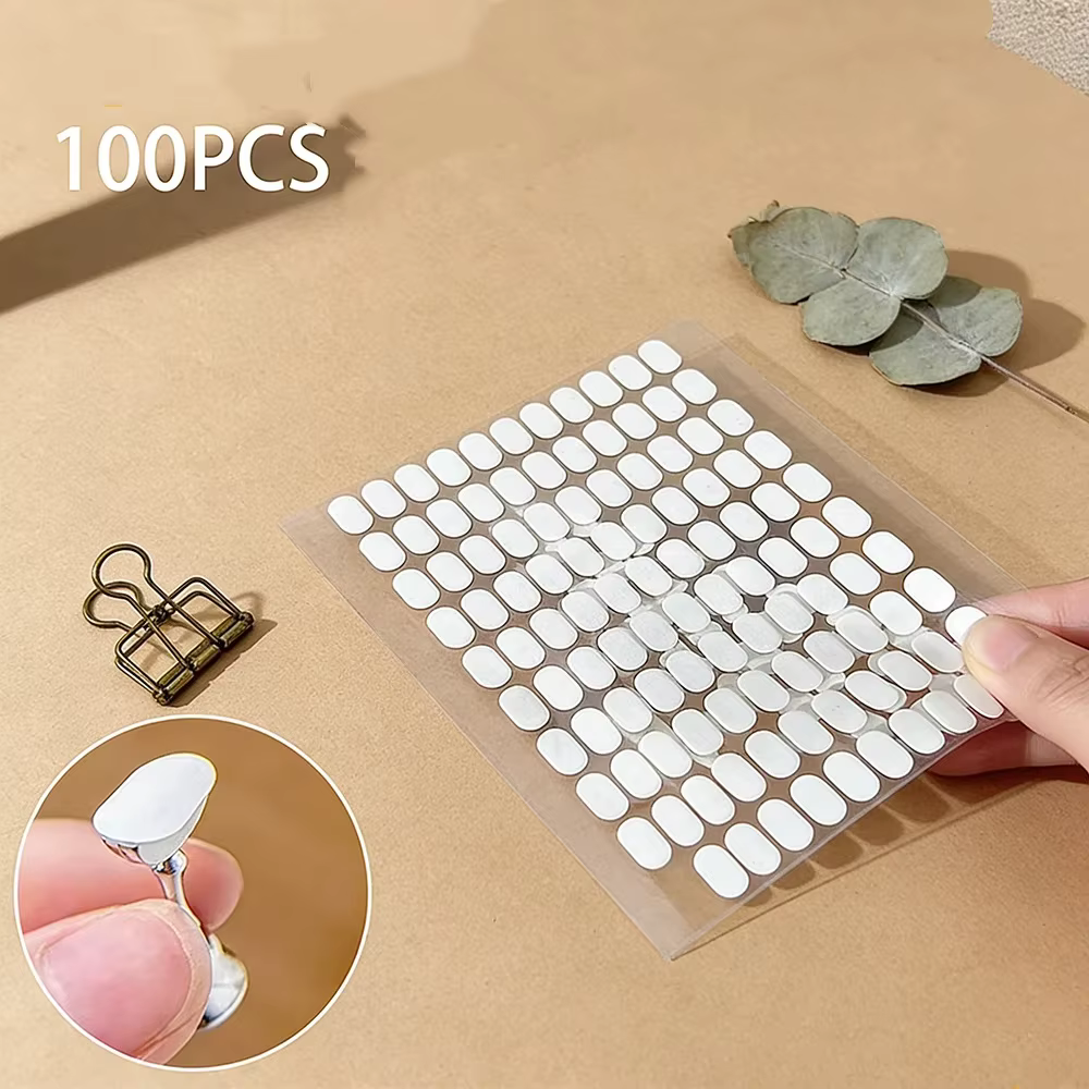 100 pièces de ruban adhésif double face en gel pour ongles, colle adhésive transparente, autocollant