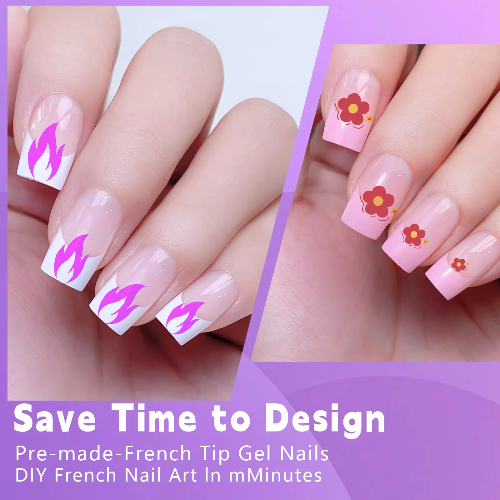 120 pièces/boîte acrylique français faux ongles multicolore carré amande ongles conseils couverture 