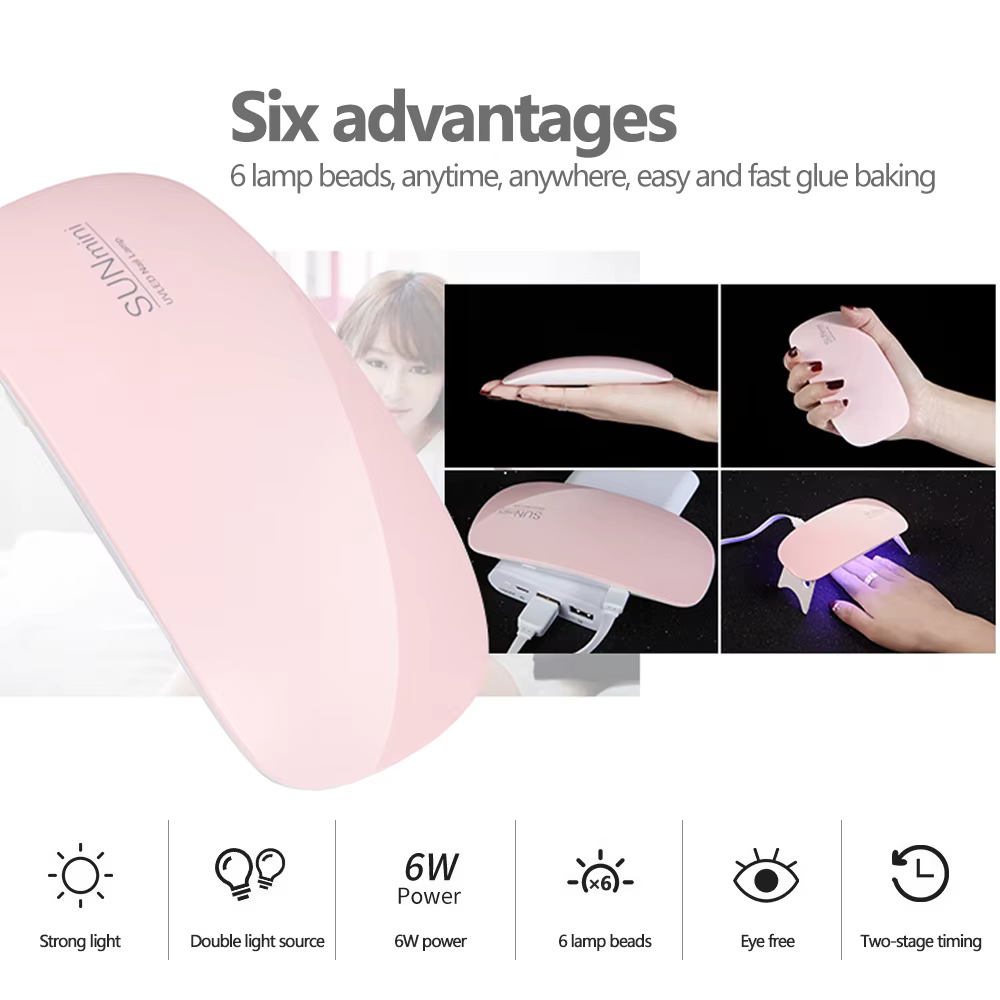 LINMANDA Mini lampe sèche-ongles 6W LED UV Portable sèche-ongles lampe à polymérisation lumière pour