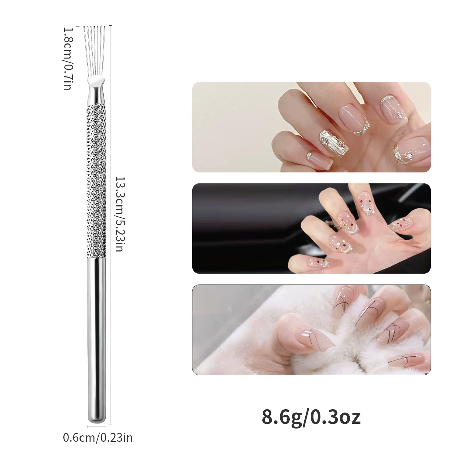 Outil de tréfilage pour Nail Art, stylo multifonctionnel à sept broches, brosse de Texture, bricolag