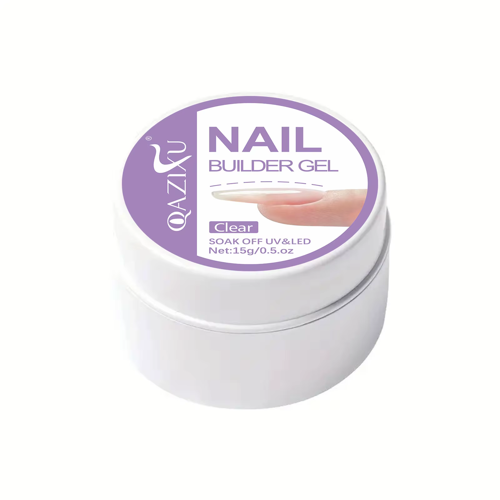 Gel dur transparent 15g pour extension d'ongles, gel constructeur auto-nivelant, gel de renforcement