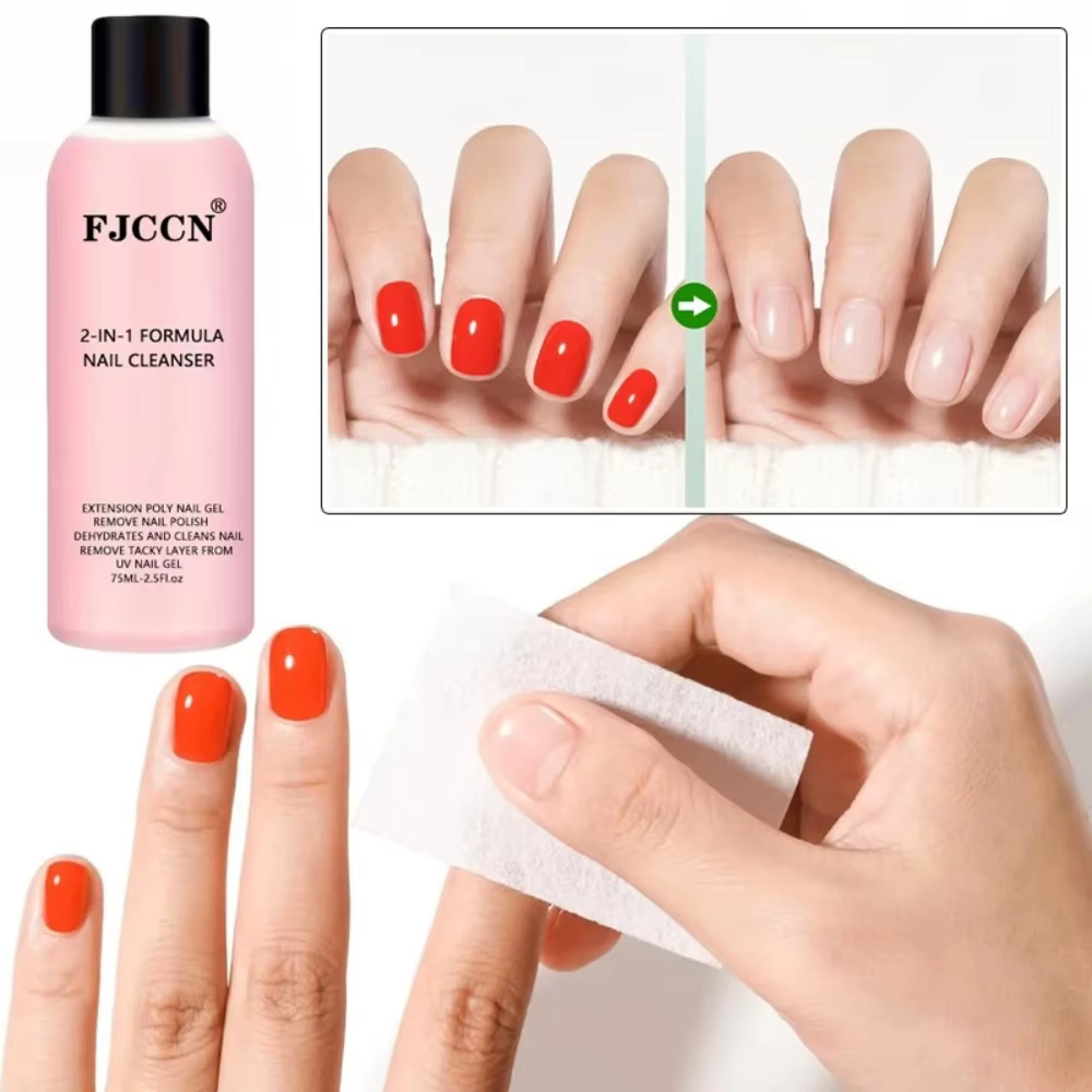 Nettoyant Gel 2-en-1 pour Ongles et Dissolvant de Vernis, Solution Professionnelle Anti-Adhérence po