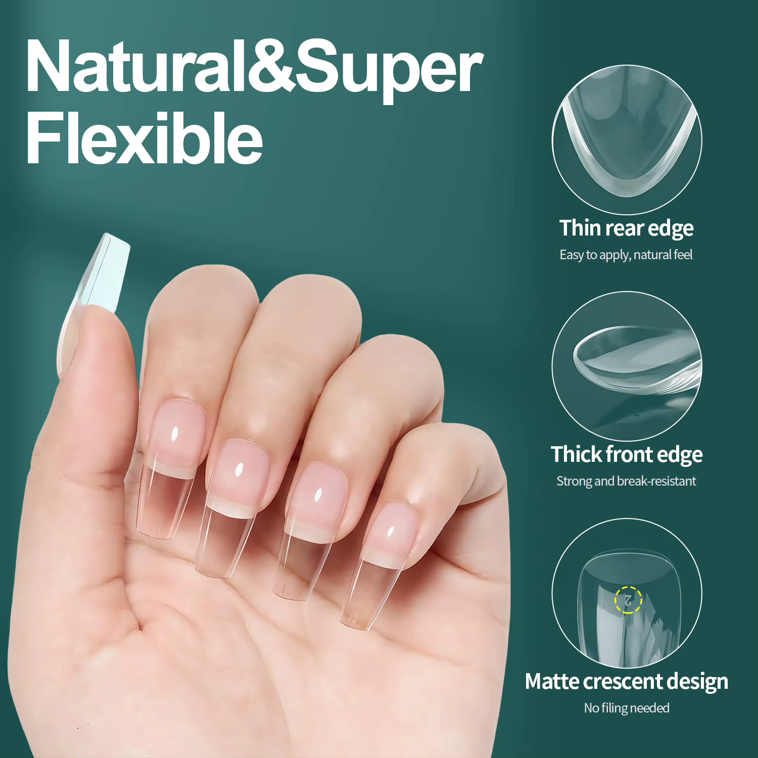 Nailpop – faux ongles épais de qualité professionnelle, Extensions acryliques de qualité Salon, four