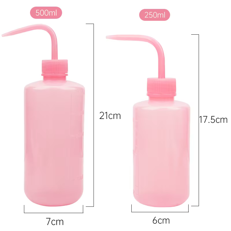 Bouteille de lavage de cils propre avec bec incurvé, bouteille de démaqucorporelle, lavage par souff