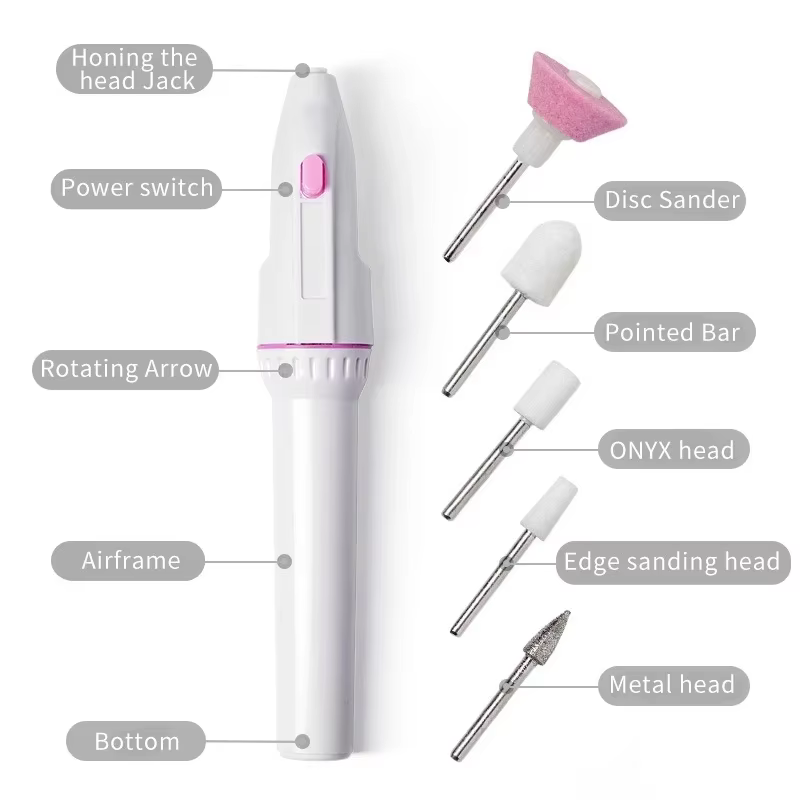 Polisseuse à ongles MINI Kit de perceuse à ongles électrique manucure pédicure meulage polissage Nai