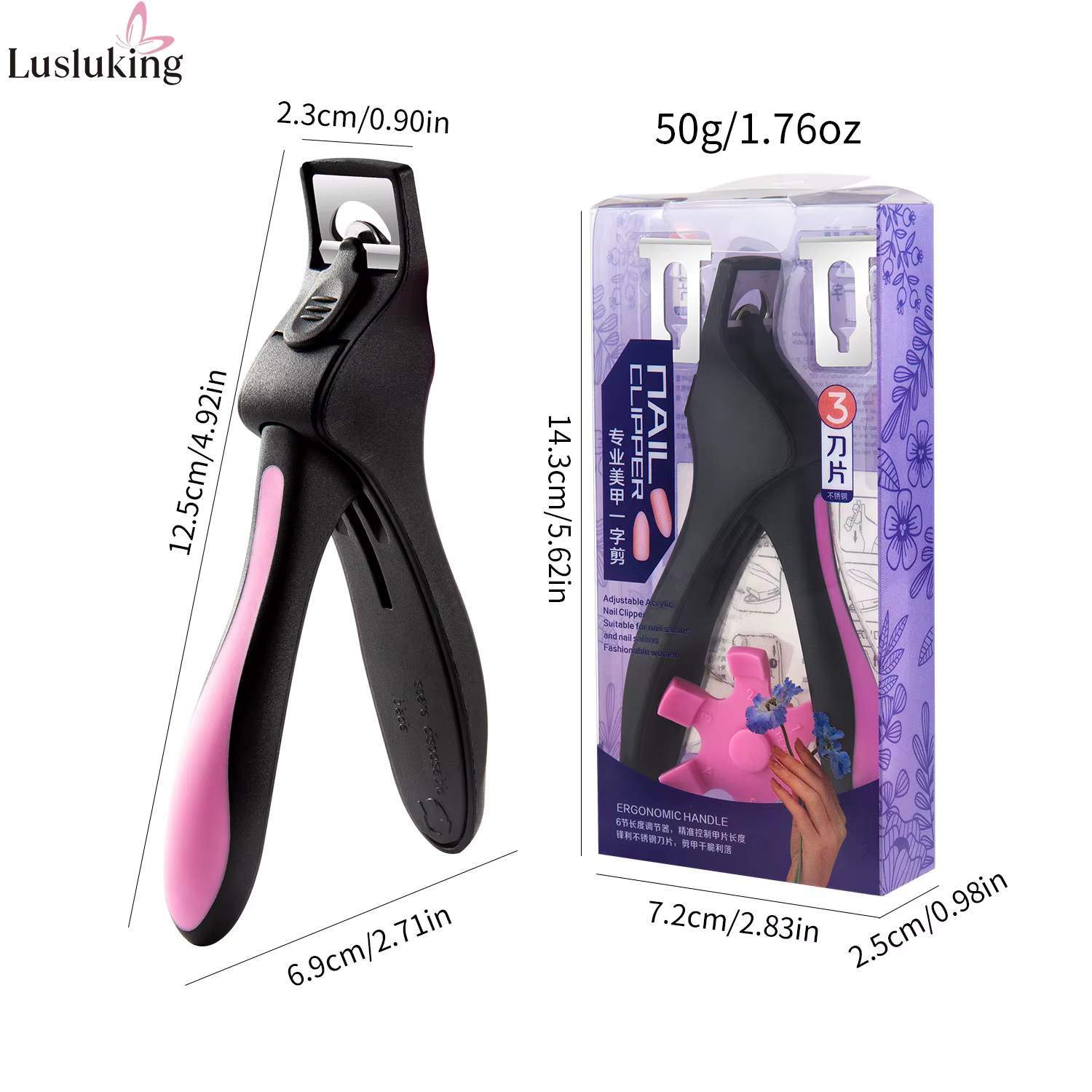 Ciseaux français pour faux ongles en forme de U, coupe-ongles en acrylique, coupe-pointe réglable, m