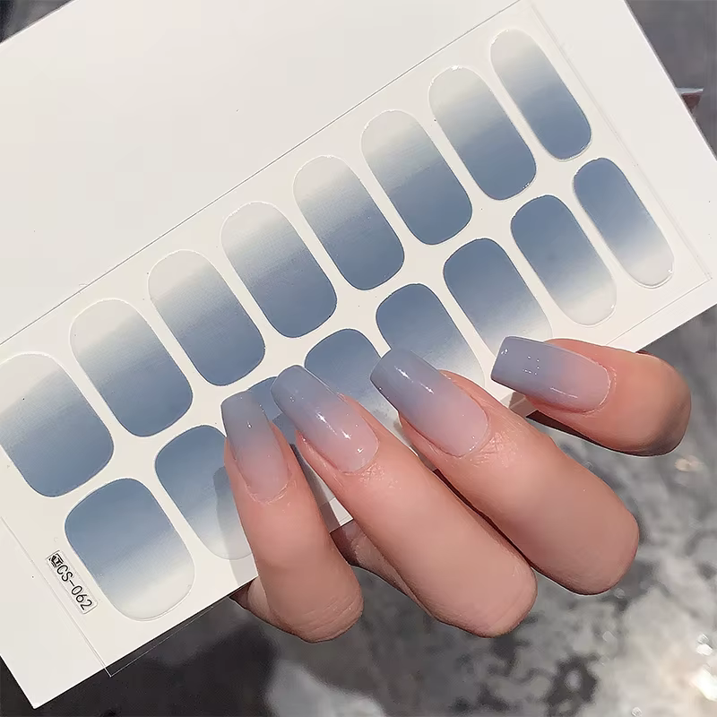 Autocollants dégradés à couverture complète pour ongles, multi-documents, curseur auto-adhésif, pas 