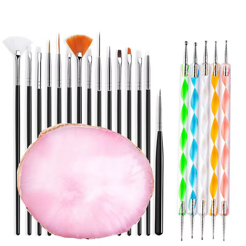 Ensemble de pinceaux professionnels pour Nail Art, 21 pièces, pointe de conception, lignes de Gel UV