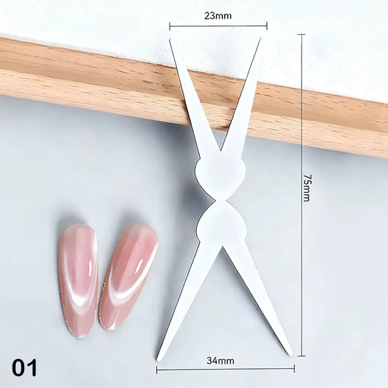 Ongles en forme de Y double tête, forme française, aimant œil de chat puissant, plaque de fer, gel d
