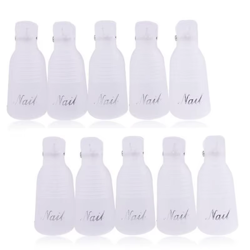 Clips dissolvant de vernis Gel UV, 10 pièces/boîte, Clips colorés en acrylique pour Nail Art, capuch