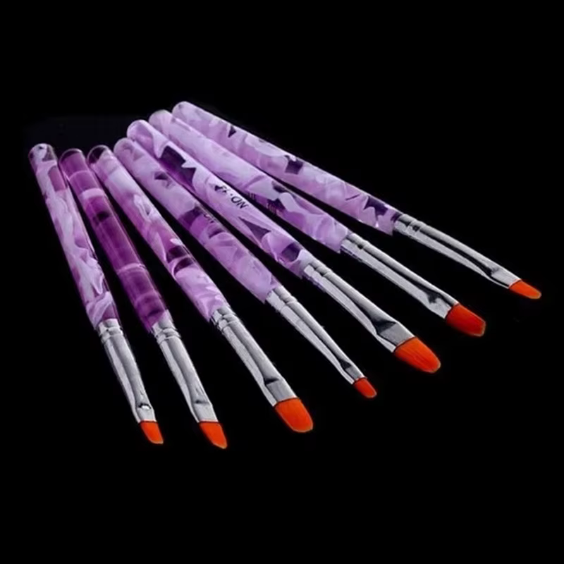 Lot de 7 pinceaux pour Nail Art, pour peinture, dessin, photothérapie, stylo, acrylique, gel UV, ver