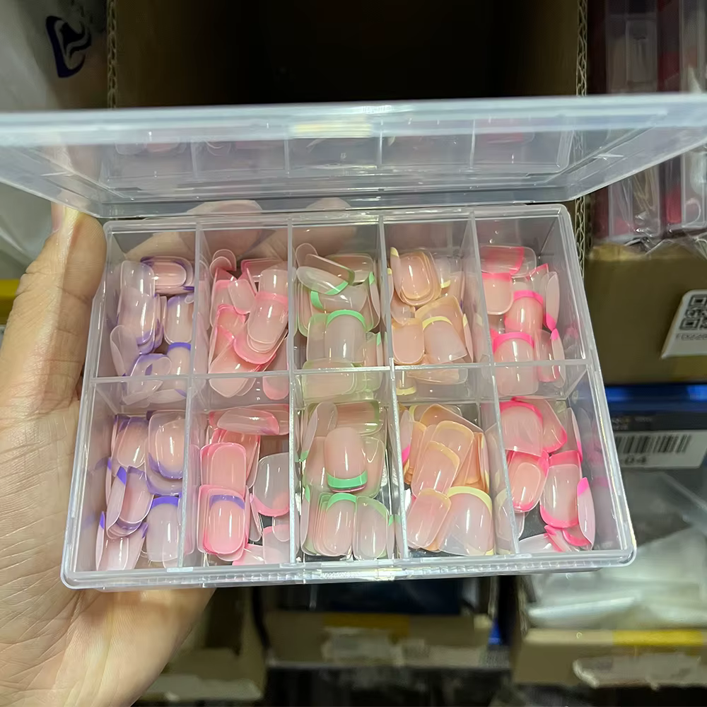 240/120 pièces coloré français court carré faux ongles couverture complète faux ongles pointe Extens