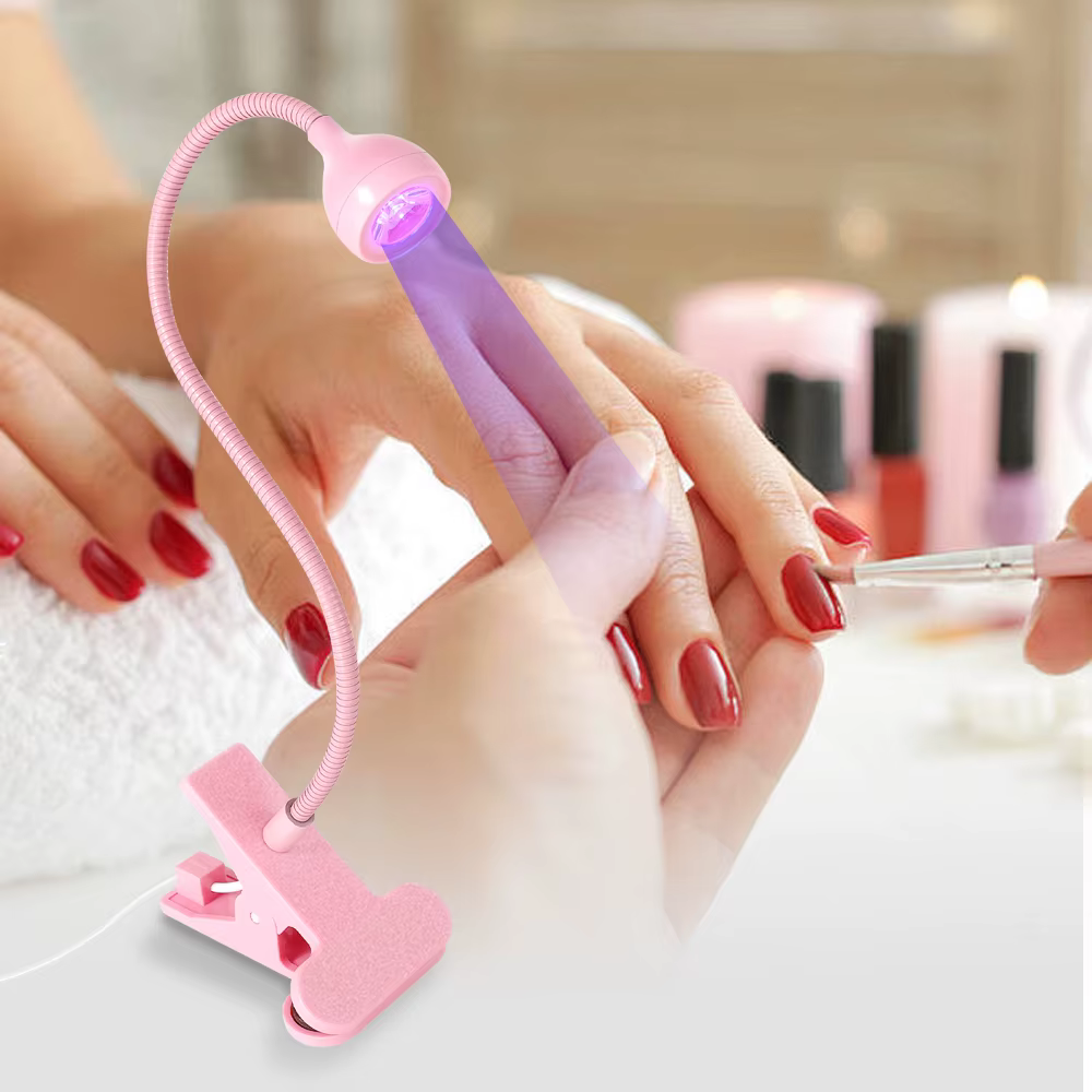 Lampe UV LED pour sécher les ongles en Gel, vernis à ongles, bureau Flexible à clipser, Mini lampe à