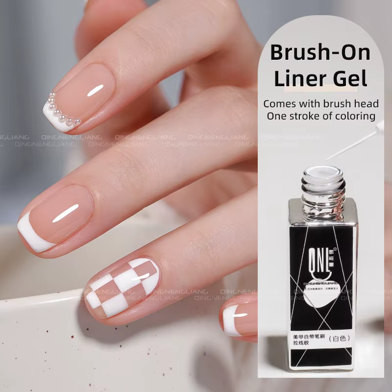 Verhéritage à ongles gel UV/LED, 7ml, blanc, noir, semi-continu
