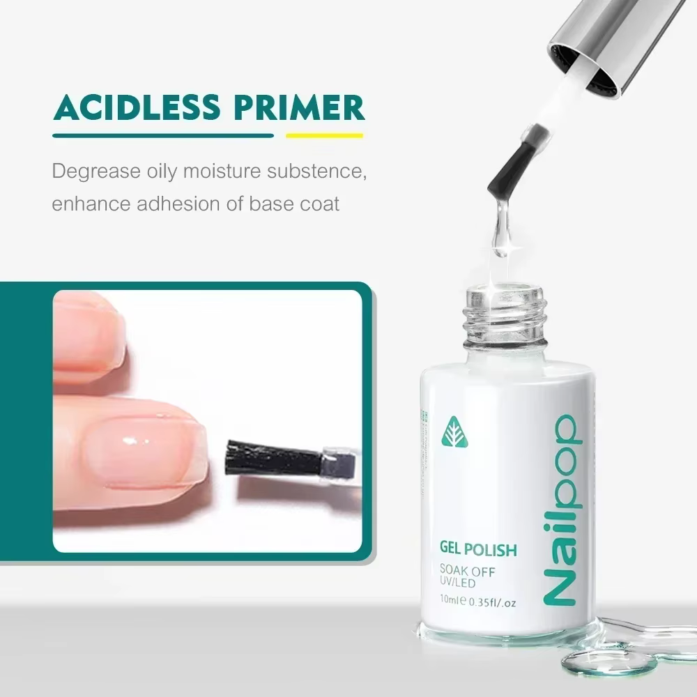 NAILPOP sans lingette couche de finition couche de Base apprêt vernis Gel UV conception rehausseur v