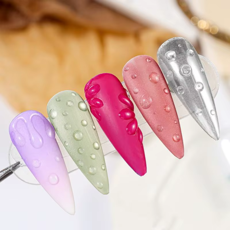 Gel Nail Art 3D Polyvalent Effet Goutte d'Eau Haute Transparence – Gel de Finition Effet Goutte d'Ea