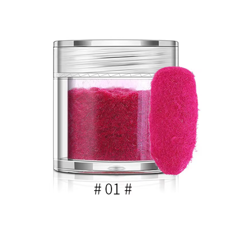 10 couleurs flou flocage velours poudre à ongles coloré paillettes poussière manucure bricolage UV G